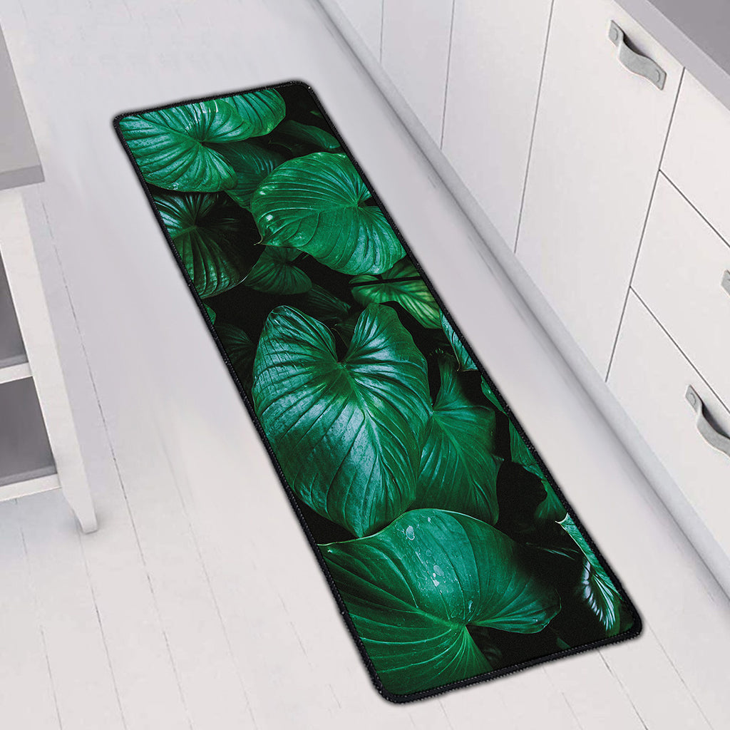 Natural Tropical Leaf Print Long Kitchen Mat