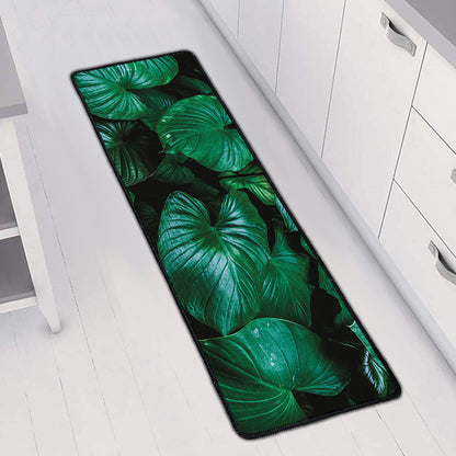 Natural Tropical Leaf Print Long Kitchen Mat