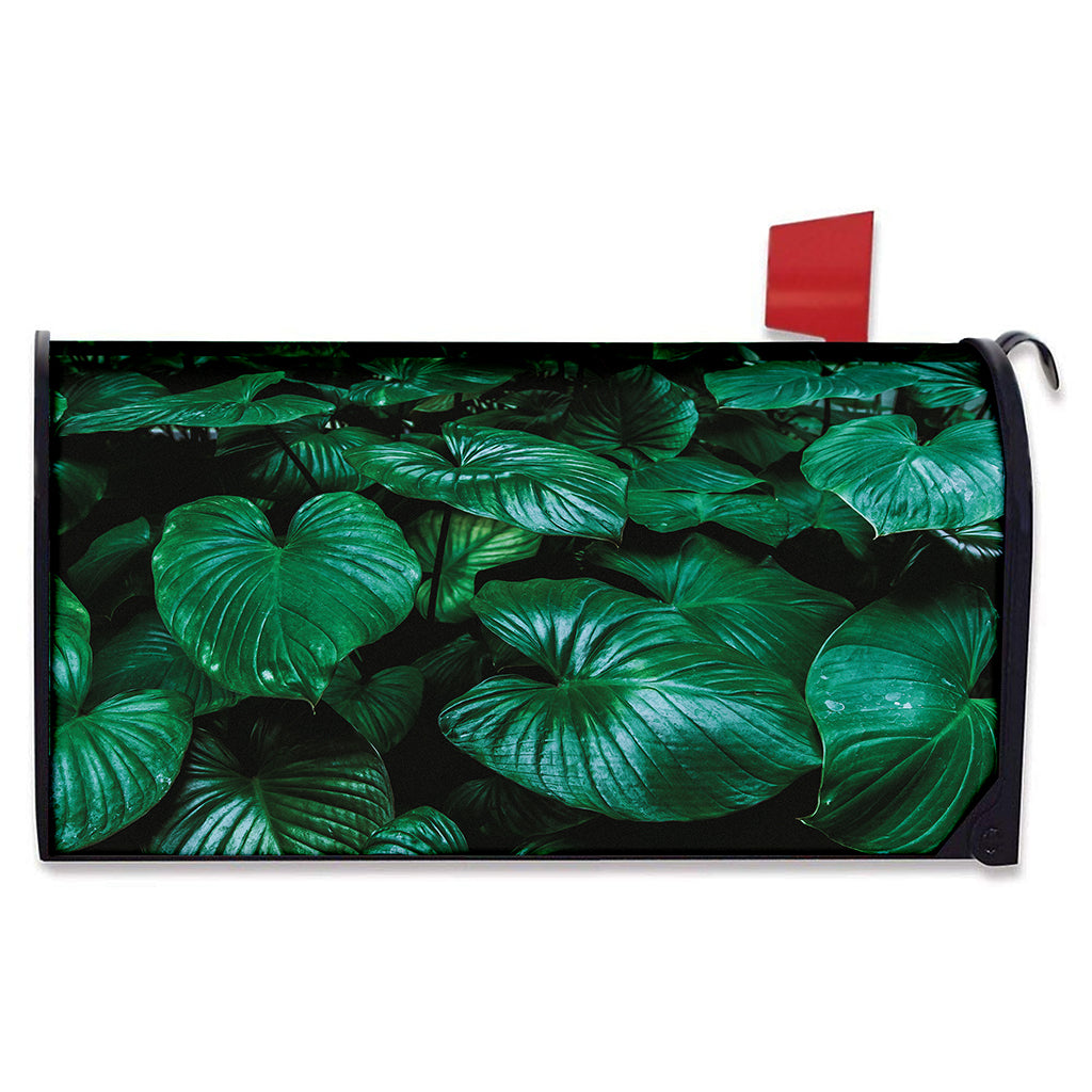 Natural Tropical Leaf Print Mailbox Cover