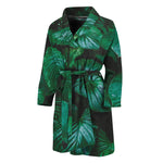 Natural Tropical Leaf Print Men's Bathrobe