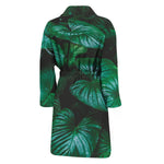 Natural Tropical Leaf Print Men's Bathrobe