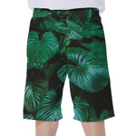 Natural Tropical Leaf Print Men's Beach Shorts