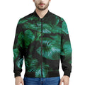 Natural Tropical Leaf Print Men's Bomber Jacket