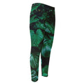 Natural Tropical Leaf Print Men's Compression Pants