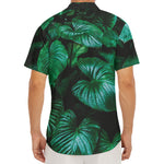 Natural Tropical Leaf Print Men's Deep V-Neck Shirt