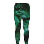 Natural Tropical Leaf Print Men's leggings