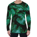 Natural Tropical Leaf Print Men's Long Sleeve T-Shirt