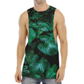 Natural Tropical Leaf Print Men's Muscle Tank Top