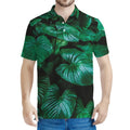 Natural Tropical Leaf Print Men's Polo Shirt