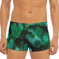 Natural Tropical Leaf Print Men's Short Boxer Briefs