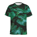 Natural Tropical Leaf Print Men's Athletic T-Shirt