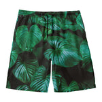 Natural Tropical Leaf Print Men's Swim Trunks