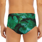 Natural Tropical Leaf Print Men's Triangle Swim Briefs