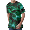 Natural Tropical Leaf Print Men's Velvet T-Shirt