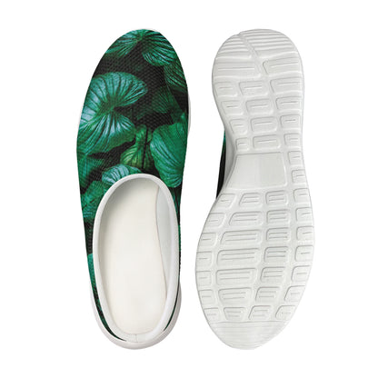 Natural Tropical Leaf Print Mesh Casual Shoes