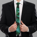 Natural Tropical Leaf Print Necktie