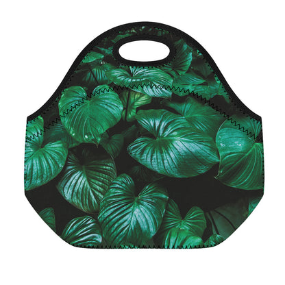 Natural Tropical Leaf Print Neoprene Lunch Bag
