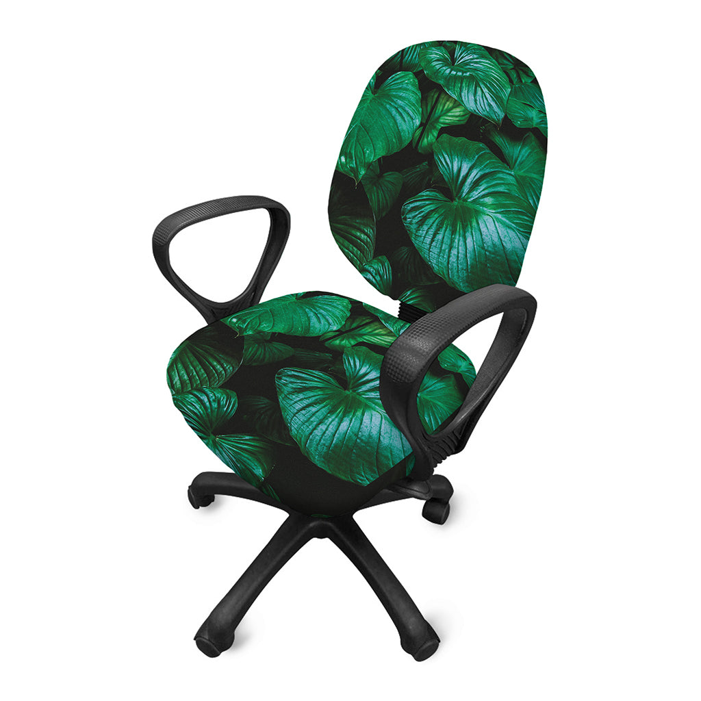 Natural Tropical Leaf Print Office Chair Cover