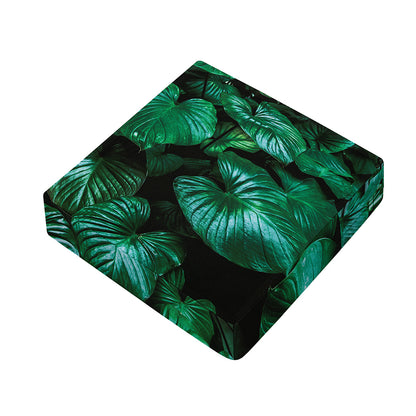 Natural Tropical Leaf Print Outdoor Seat Cushion Cover