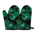 Natural Tropical Leaf Print Oven Mitts