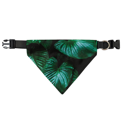 Natural Tropical Leaf Print Over The Collar Dog Bandana