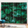 Natural Tropical Leaf Print Pencil Pleat Curtains