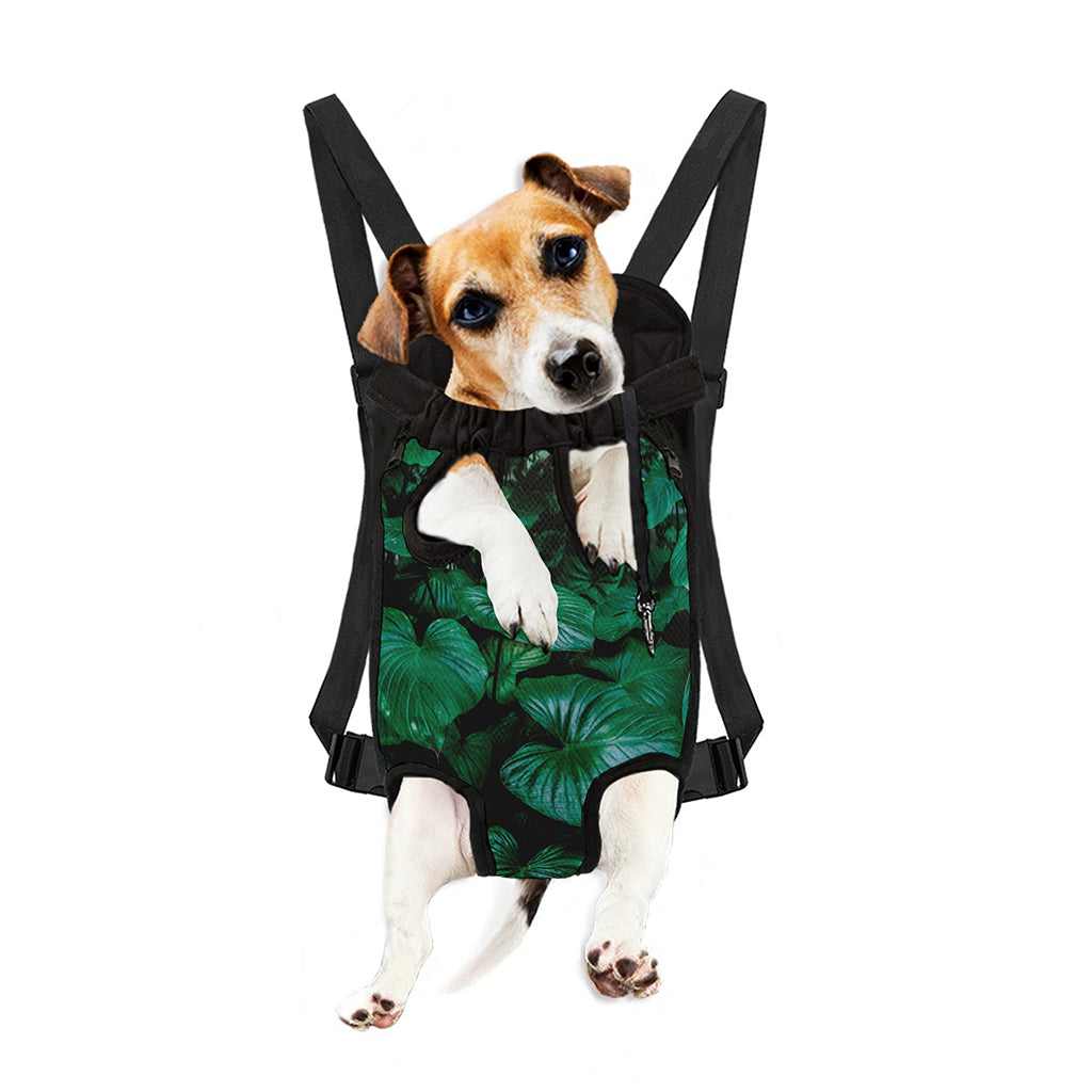 Natural Tropical Leaf Print Pet Carrier Backpack