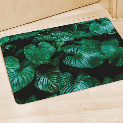 Natural Tropical Leaf Print Polyester Doormat