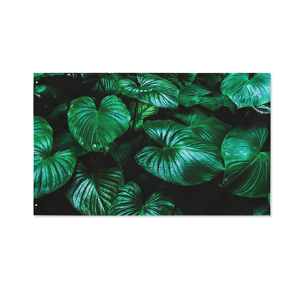 Natural Tropical Leaf Print Polyester Flag