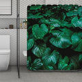 Natural Tropical Leaf Print Polyester Shower Curtain