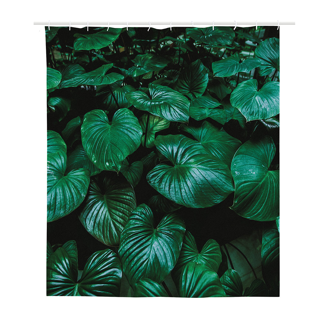 Natural Tropical Leaf Print Polyester Shower Curtain