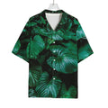 Natural Tropical Leaf Print Rayon Hawaiian Shirt