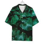Natural Tropical Leaf Print Rayon Hawaiian Shirt