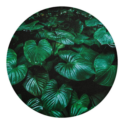 Natural Tropical Leaf Print Round Blanket