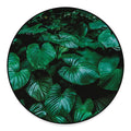 Natural Tropical Leaf Print Round Floor Mat