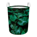 Natural Tropical Leaf Print Round Laundry Basket