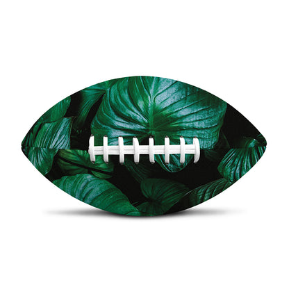 Natural Tropical Leaf Print Rugby Ball