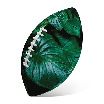 Natural Tropical Leaf Print Rugby Ball