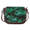 Natural Tropical Leaf Print Saddle Bag