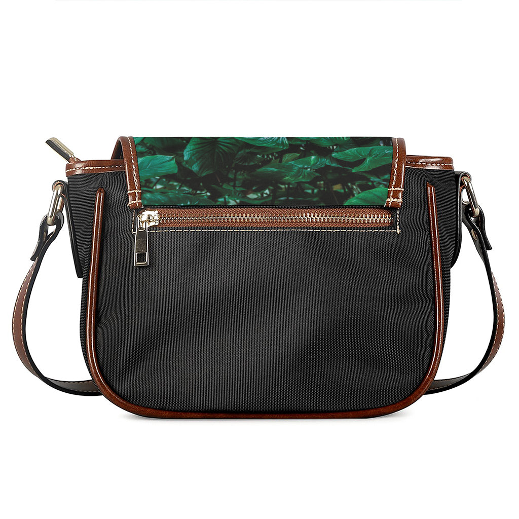 Natural Tropical Leaf Print Saddle Bag