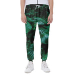 Natural Tropical Leaf Print Scuba Joggers