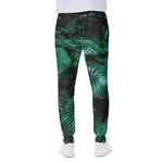Natural Tropical Leaf Print Scuba Joggers