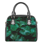 Natural Tropical Leaf Print Shoulder Handbag