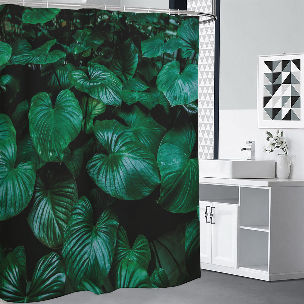 Natural Tropical Leaf Print Shower Curtain