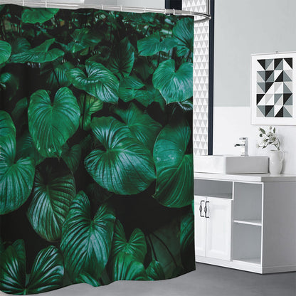 Natural Tropical Leaf Print Shower Curtain