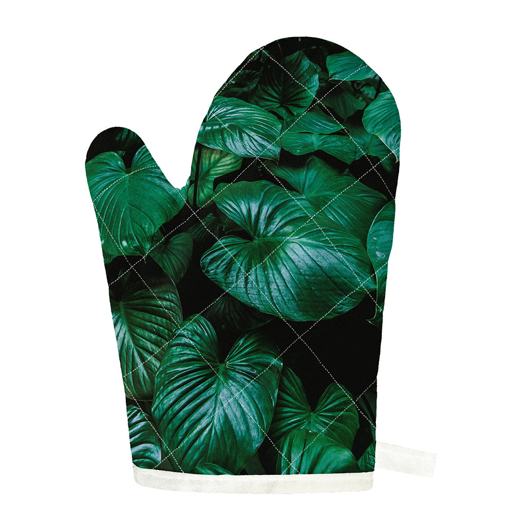 Natural Tropical Leaf Print Single Oven Mitt