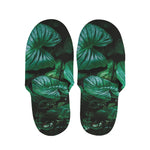 Natural Tropical Leaf Print Slippers