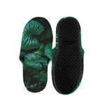 Natural Tropical Leaf Print Slippers