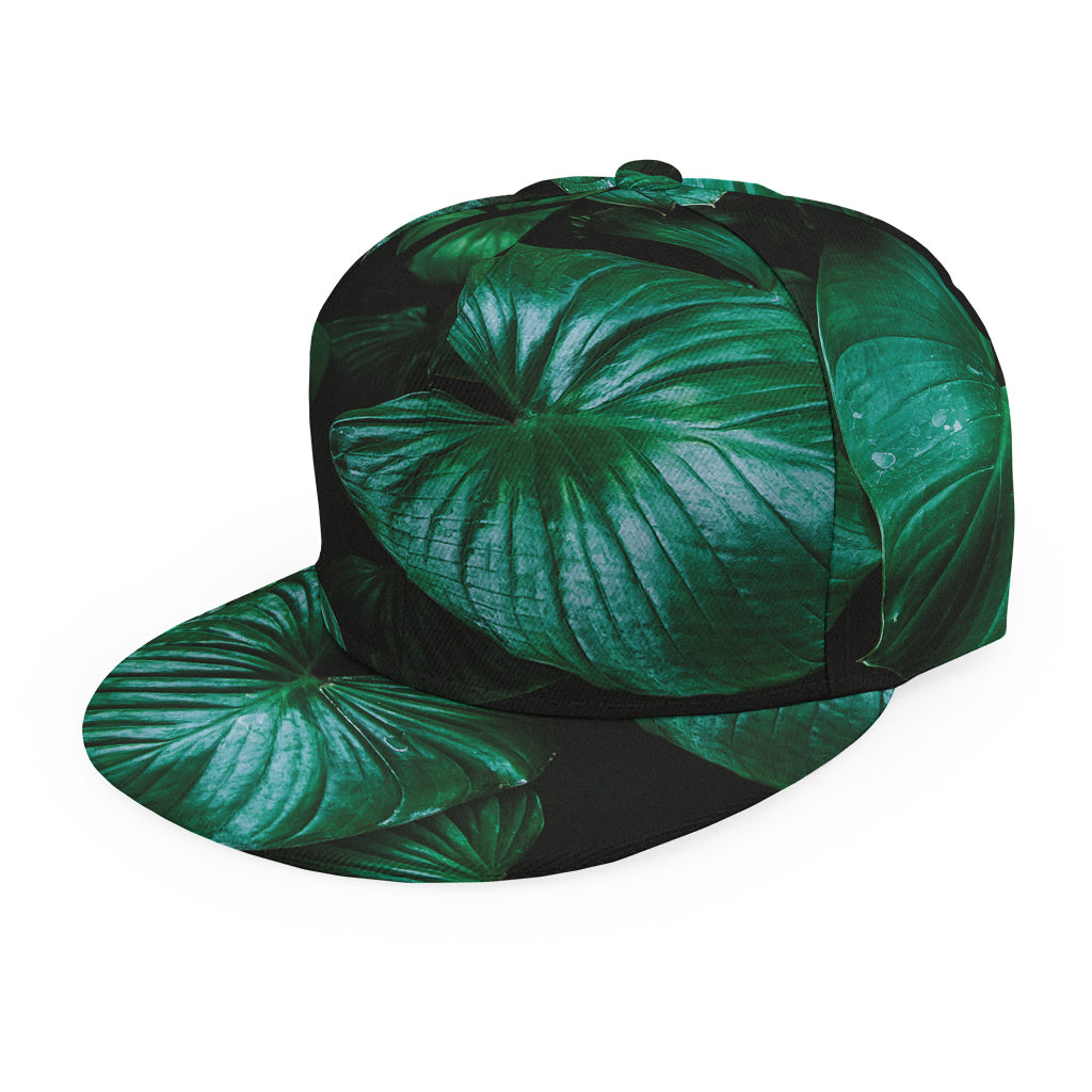 Natural Tropical Leaf Print Snapback Cap
