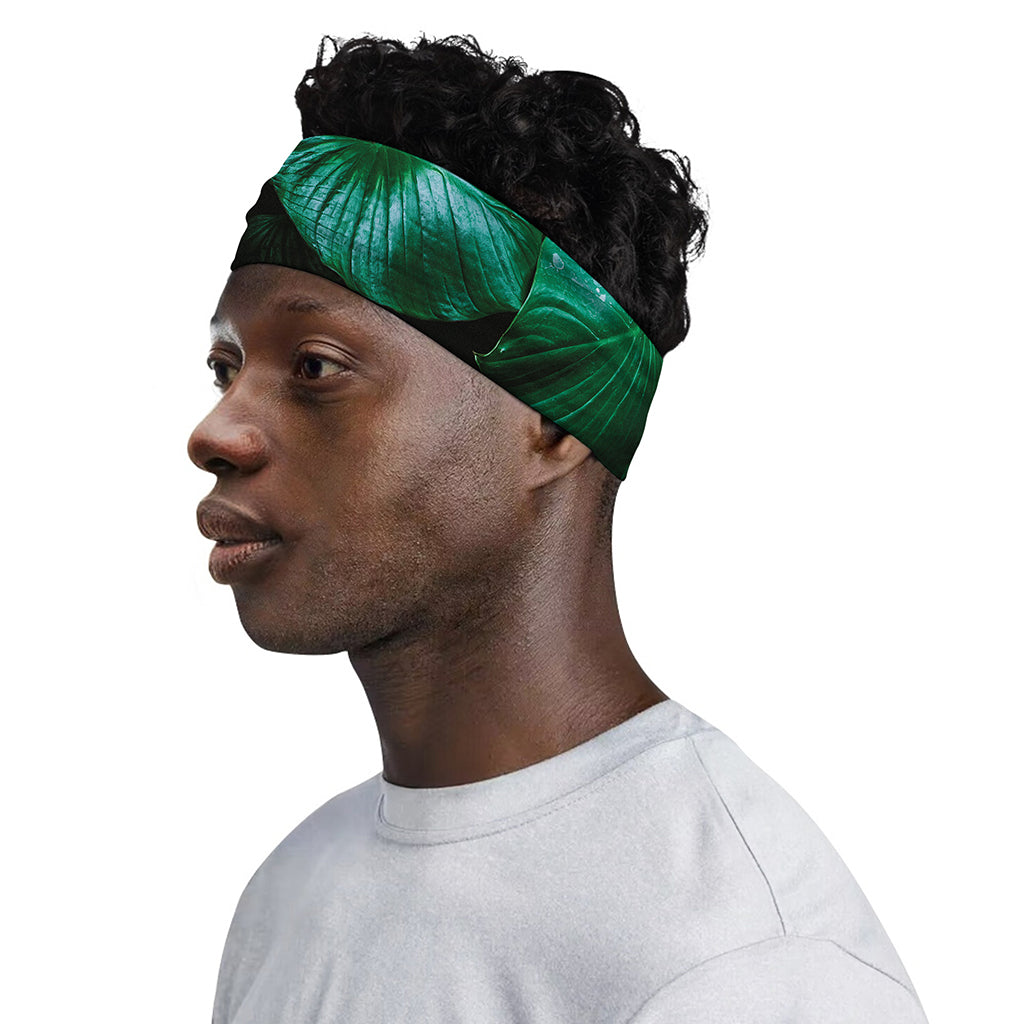 Natural Tropical Leaf Print Sports Headband